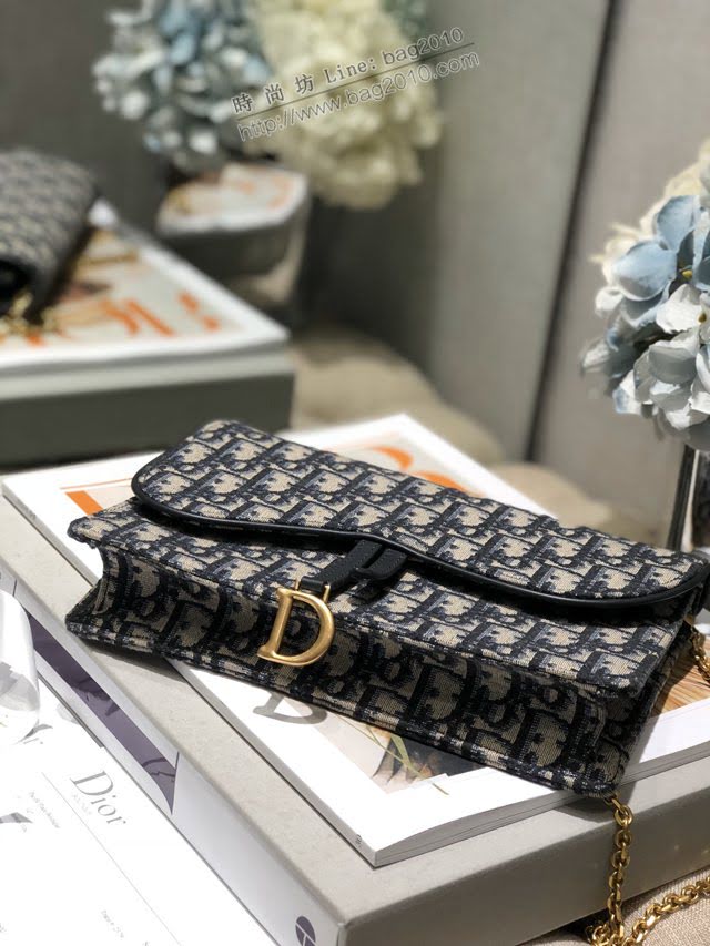 Dior女包 迪奧Saddle Oblique印花錢包卡包  dfk1756